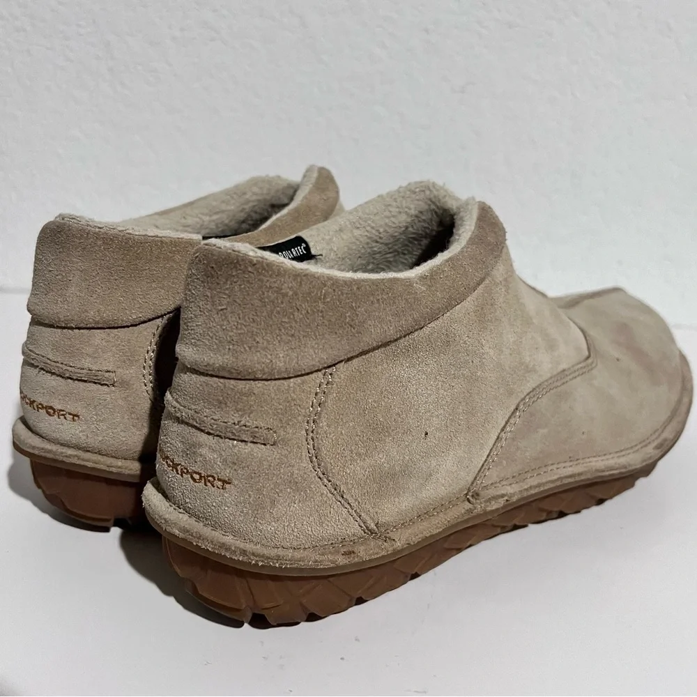 Rockport Beige Tan Suede Leather Front Zip Chukka Boots 10.5